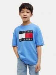 Tommy Hilfiger T-Shirt Heritage KB0KB10340 Niebieski Regular Fit. Niebieskie t-shirty chłopięce Tommy Hilfiger, bez wzorów, z bawełny, bez ramiączek. Za 169.99 zł.