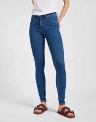 DAMSKIE SPODNIE LEE SCARLETT HIGH CLEAN RILEY 112363594. Spodnie materiałowe damskie Lee, bez wzorów, z jeansu. Za 219.99 zł.