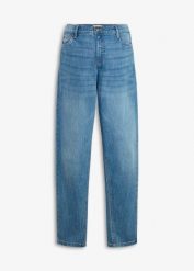 Jeansy ciążowe mom, 2 w 1, na okres ciązy i po nim, długość do kostki. Niebieskie jeansy damskie bonprix, moda ciążowa. Za 169.99 zł.