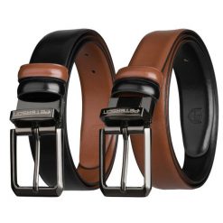 Skórzany, dwustronny pasek męski w czarnym i brązowym kolorze Peterson PTN LZB-34-BLACK-. Brązowe paski męskie Peterson, bez wzorów, ze skóry, klasyczne. Za 69.99 zł.