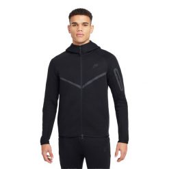 Bluza Męska Z Polaru TechFit Z Pełnym Zamkiem Błyskawicznym. Czarne bluzy z kapturem męskie Nike, l, z bawełny. Za 488.70 zł.