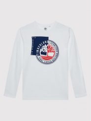 Timberland Bluzka T25T32 D Biały Regular Fit. Białe t-shirty chłopięce Timberland, bez wzorów, z bawełny, bez ramiączek. Za 199.99 zł.
