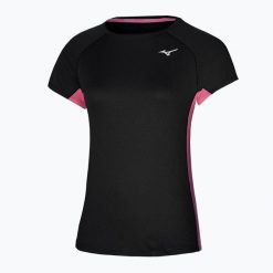 Koszulka do biegania damska Mizuno DryAeroFlow Tee. Czarne t-shirty damskie Mizuno, s, bez wzorów, z materiału, bez kołnierzyka. Za 159.99 zł.