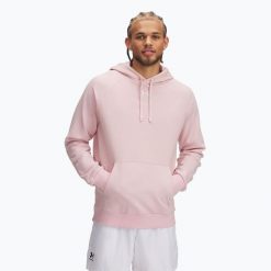 Bluza Under Armour Rival Fleece Hoodie. Czerwone bluzy sportowe męskie Under Armour, bez wzorów, sportowe, bez kołnierzyka, bez ramiączek. Za 149.99 zł.