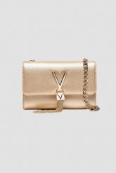 VALENTINO Złota kopertówka Divina SS26. Żółte torebki wieczorowe Valentino by Mario Valentino, bez wzorów, bez kołnierzyka, bez ramiączek. W wyprzedaży za 180.99 zł.