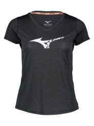Mizuno Koszulka funkcyjna "Impulse Core" w kolorze czarnym rozmiar: XS. Czarne bluzki sportowe damskie Mizuno, xs, bez wzorów, bez ramiączek. Za 48.39 zł.