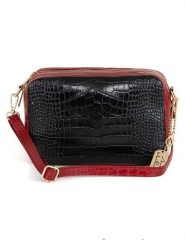 Anna Morellini Skórzana torebka "Donatella" w kolorze czarno-czerwonym - 25 x 16 x 9 cm rozmiar: onesize. Czarne torebki klasyczne damskie Anna Morellini, bez wzorów, z materiału, bez dodatków. Za 217.99 zł.