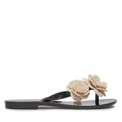 Japonki Melissa. Czarne klapki damskie Melissa, bez wzorów, bez obcasa. Za 279.99 zł.