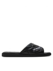 LOVE MOSCHINO Klapki JA28072G1IIE0000 Czarny. Czarne klapki damskie Love Moschino, bez wzorów, ze skóry, bez obcasa. Za 489.99 zł.