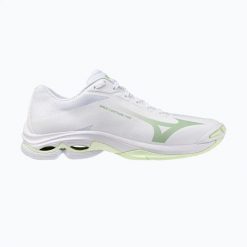 Buty do siatkówki damskie Mizuno Wave Lightning Pro. Białe buty sportowe na co dzień damskie Mizuno, bez wzorów, z materiału, na fitness i siłownię, mizuno wave. Za 459.99 zł.
