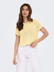 ONLY Sweter w kolorze żółtym rozmiar: M. Żółte swetry klasyczne damskie Only, m, ze splotem, bez kołnierzyka. Za 69.91 zł.