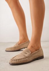 Beżowe Marszczone Mokasyny VICES z Wkładką ze Skóry Naturalnej Nerihaneh. Brązowe mokasyny damskie Born2be, z jeansu. Za 89.99 zł.