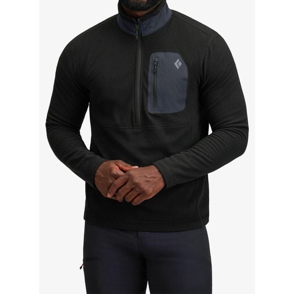 Bluza wspinaczkowa Black Diamond Lightweight HZ Poly Fleece. Czarne bluzy bez kaptura męskie Black Diamond. Za 351.99 zł.