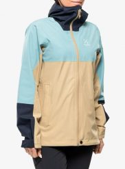 Kurtka przeciwdeszczowa damska Haglofs Finch Proof Jacket. Brązowe kurtki przeciwdeszczowe damskie Haglöfs, s, bez kaptura. Za 913.05 zł.