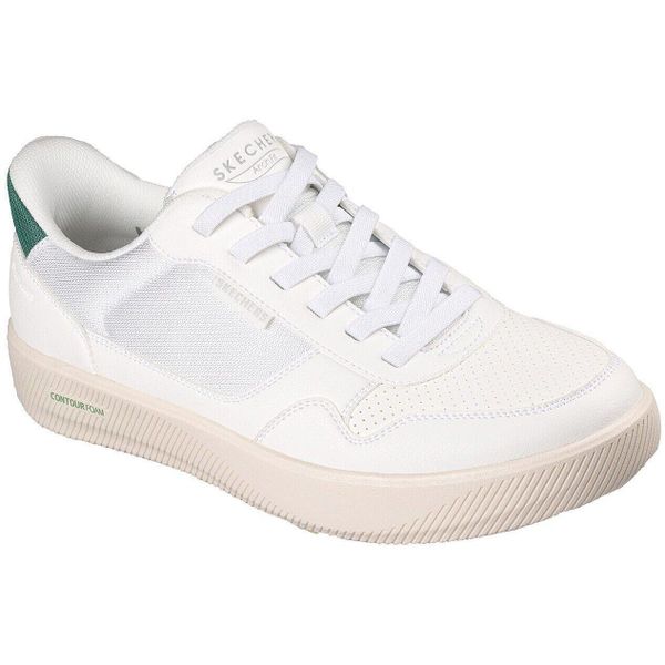 Buty sportowe męskie Skechers Arch Fit Court Break komforta. Białe buty sportowe na co dzień męskie Skechers, z materiału, bez zapięcia. Za 390.00 zł.