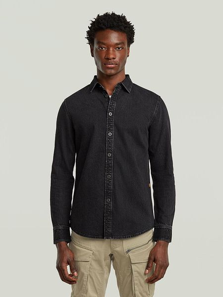 G-Star Koszula dżinsowa - Slim fit - w kolorze antracytowym rozmiar: L. Czarne koszule męskie G-Star, l, bez wzorów, z bawełny, bez kołnierzyka, bez ramiączek. Za 144.95 zł.
