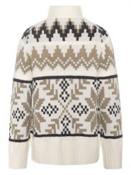 KARI TRAA Sweter "Amelia" w kolorze biało-beżowo-antracytowym rozmiar: L. Białe golfy damskie Kari Traa, l, bez wzorów, z wełny, bez ramiączek. Za 269.75 zł.