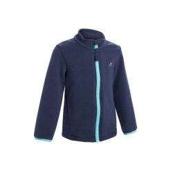 Bluza na zamek do gimnastyki 100 dla maluchów. Niebieskie bluzy i bluzki niemowlęce DOMYOS, bez wzorów, z bawełny, bez ramiączek, bez kaptura. Za 44.99 zł.