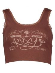 Roxy Top "Vintage" w kolorze jasnobrązowym rozmiar: XS. Brązowe topy damskie Roxy, xs, bez wzorów, z koronki, bez kołnierzyka. Za 57.73 zł.