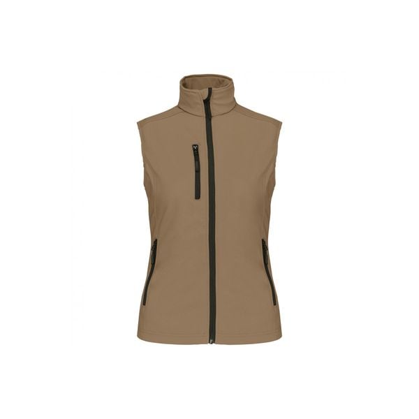 Damska kurtka softshellowa bez rękawów Kariban. Brązowe kurtki damskie KARIBAN, bez wzorów, z puchu, bez kaptura. Za 212.00 zł.