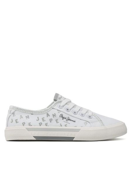 Pepe Jeans Tenisówki Brady Shine G PGS30562 Biały. Białe buty sportowe dziewczęce Pepe Jeans, bez wzorów, z jeansu, bez zapięcia. Za 149.99 zł.