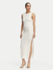 Guess Sukienka codzienna W6GKAX Z0981 Kremowy Slim Fit. Białe sukienki damskie Guess, na co dzień, xs, z aplikacjami, z wiskozy, bez kołnierzyka, bez ramiączek, proste. Za 675.99 zł.