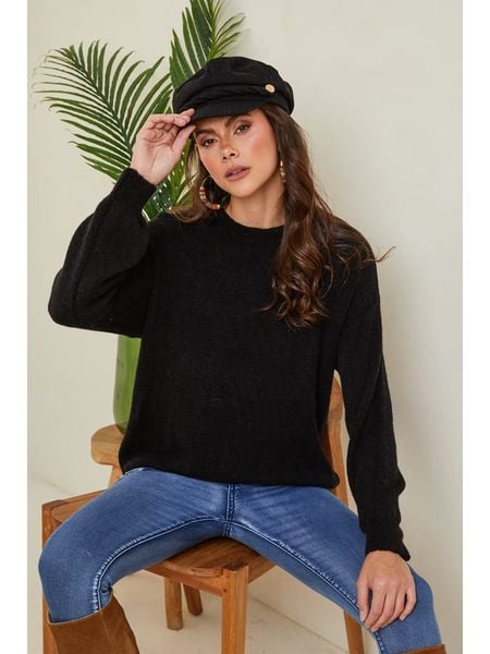 Joséfine Sweter "Letenye" w kolorze czarnym rozmiar: M. Czarne swetry klasyczne damskie Joséfine, m, z kaszmiru, bez kołnierzyka. Za 187.99 zł.