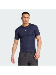 Adidas Koszulka techniczna TECHFIT Compression Training JX2561 Granatowy Slim Fit. Niebieskie t-shirty sportowe męskie Adidas, m, z syntetyku, bez ramiączek, na fitness i siłownię, techfit (adidas). Za 149.99 zł.