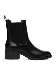 JENNY Botki CEO-HY8968-1 Czarny. Czarne botki damskie Jenny, z materiału, bez obcasa, na słupku, bez zapięcia. Za 159.99 zł.