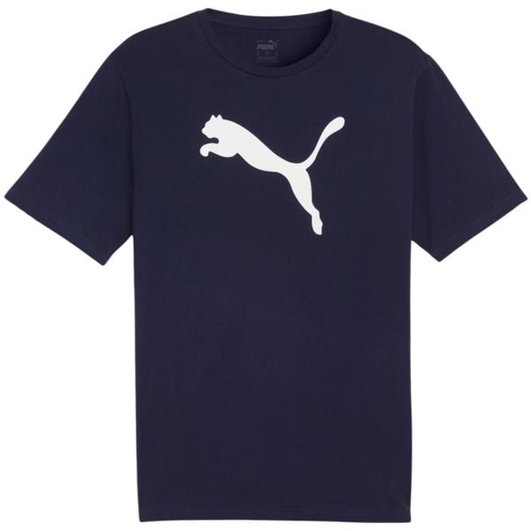 Koszulka męska Puma Team Rise Logo Jersey Cotton. Białe t-shirty sportowe męskie Puma, l, z bawełny, bez ramiączek, do piłki nożnej. Za 75.00 zł.