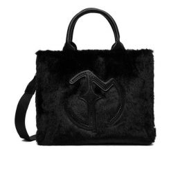 Torebka Eva Minge. Czarne torebki klasyczne damskie Eva Minge, bez wzorów, bez dodatków. Za 149.99 zł.