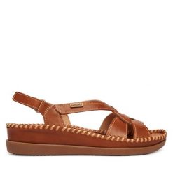 Sandały Pikolinos. Brązowe sandały damskie Pikolinos, bez wzorów, bez obcasa, na płaskiej podeszwie. Za 559.99 zł.