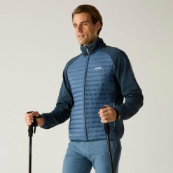 Kurtka męska hybrydowa Clumber. Niebieskie kurtki męskie Regatta, m, bez wzorów, z puchu, sportowe, bez kaptura. Za 257.00 zł.