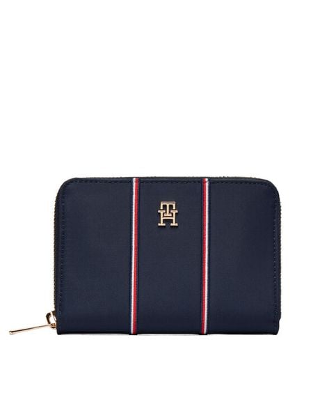 Tommy Hilfiger Portfel Th Icon Med Za Nylon Corp AW0AW17953 Niebieski. Niebieskie portfele damskie Tommy Hilfiger, bez wzorów, z materiału. Za 229.99 zł.