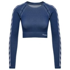 Damska koszulka z długim rękawem Hummel MT Blaze. Niebieskie t-shirty damskie HUMMEL, m, bez wzorów, z dzianiny, bez kołnierzyka. Za 169.95 zł.