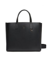 Tommy Hilfiger Torebka Th Distinct Satchel AW0AW17463 Czarny. Czarne torebki klasyczne damskie Tommy Hilfiger, bez wzorów, ze skóry, bez dodatków. Za 669.99 zł.