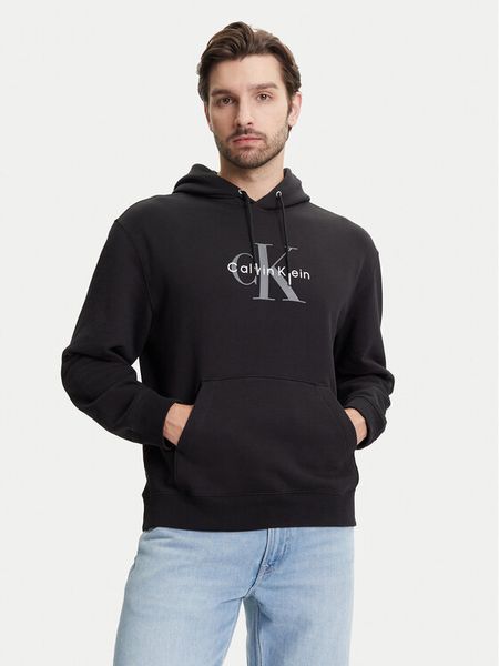 Calvin Klein Jeans Bluza Monologo LV04RC282G Czarny Regular Fit. Czarne bluzy bez kaptura męskie Calvin Klein Jeans, l, z bawełny. Za 309.99 zł.