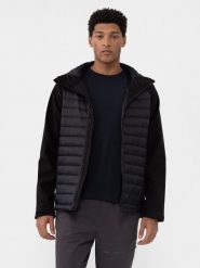 4F Kurtka softshell wiatroodporna membrana 8000 męska - czarna 3XL. Czarne kurtki męskie 4f, m, bez wzorów, z dzianiny, z kapturem. Za 299.99 zł.
