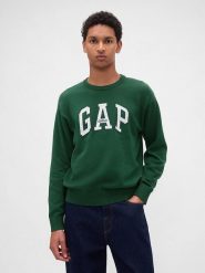 GAP Sweter w kolorze zielonym rozmiar: S. Zielone swetry męskie GAP, s, bez wzorów, z bawełny, bez kołnierzyka. Za 127.35 zł.