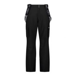 Spodnie męskie narciarskie CMP 34W4347. Czarne spodnie materiałowe męskie CMP, bez wzorów, z materiału, sportowe. Za 489.99 zł.