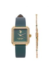 U.S. Polo Assn. Zestaw zegarek i bransoletka USP6450TW Zielony ciemny. Zielone bransoletki damskie U.S. Polo Assn. Za 589.99 zł.