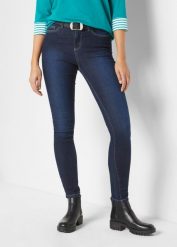 Dżinsy Skinny Mid Waist ze stretchem. Niebieskie jeansy damskie bonprix. Za 97.99 zł.