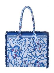 BLE Torebka w kolorze niebiesko-białym - 35 x 30 x 20 cm rozmiar: onesize. Białe torebki klasyczne damskie BLE, bez wzorów, z materiału, bez dodatków. Za 89.67 zł.