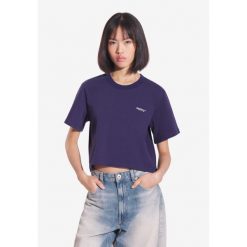 Koszulka sportowa damska Prosto Heavyweight z krótkim rękawem. Niebieskie bluzki sportowe damskie Prosto., bez wzorów, bez ramiączek. W wyprzedaży za 117.99 zł.