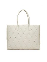 Calvin Klein Torebka Ck Woven Medium Shopper K60K612994 Biały. Białe shopper bag damskie CALVIN KLEIN, bez wzorów, ze skóry, bez dodatków. Za 459.99 zł.