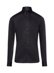 Finshley & Harding koszula biznesowa Mężczyźni Slim Fit Bawełna czarny, 40. Czarne koszule męskie Finshley & Harding, m, bez wzorów, z bawełny, bez kołnierzyka, bez ramiączek. Za 329.95 zł.
