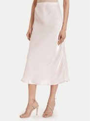 Maryley Spódnica midi 26EB704/37RO Różowy jasny Regular Fit. Czerwone spódniczki damskie Maryley, m, bez wzorów, z syntetyku, midi. Za 309.99 zł.