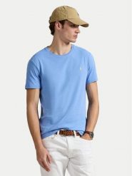 Polo Ralph Lauren T-Shirt 710671438454 Błękitny Custom Slim Fit. Niebieskie koszulki polo męskie Polo Ralph Lauren, m, bez wzorów, z bawełny, bez ramiączek. Za 379.99 zł.