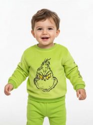 Bluza crewneck Grinch - zielony. Zielone bluzy i bluzki niemowlęce Sinsay, bez wzorów, bez ramiączek, bez kaptura. W wyprzedaży za 9.99 zł.