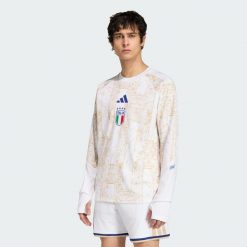 Podstawowa bluza rozgrzewkowa Włochy 26. Białe bluzy bez kaptura męskie Adidas, m, z dzianiny. Za 479.00 zł.